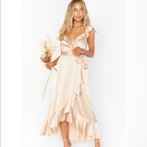 Show Me Your MuMu Samantha Wrap Dress Champagne